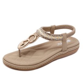 ZOEREA sandales femme Chaussures sandales en cuir PU Bohemia flat flip flops été ZOEREA sandales femme Chaussures sandales en cuir PU Bohemia flat flip flops été