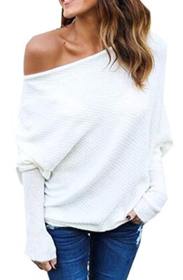 AHOOME-Femme-Sweater-T-Shirt-Col-Bateau-Sexy-Shirt-Pull-Manche-Longue-Chandail-Top-Tricot-Casual-Automne-Hiver-2017-0-0