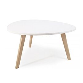 ALTA table basse scandinave aspect galet pieds en bois Blanc ALTA table basse scandinave aspect galet pieds en bois Blanc 3