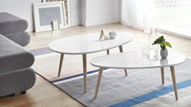 Bobochic – Tables basses Gigognes Scandinaves – Lot de 2 – MDF laqué Blanc / blanc Bobochic – Tables basses Gigognes Scandinaves – Lot de 2 – MDF laqué Blanc / blanc 2