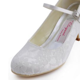 Elegantpark-EP1085-Bout-Ferme-Dentelle-Satin-Bride-Boucle-Talon-Pumps-Femme-Chaussures-de-Mariage-Mariee-Ceremonie-0-1