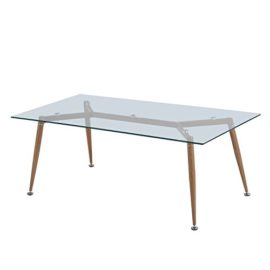 HOMCOM Table Basse de Salon avec Plaque en Verre Trempé Pieds en Fer 120 x 60 x 45cm HOMCOM Table Basse de Salon avec Plaque en Verre Trempé Pieds en Fer 120 x 60 x 45cm