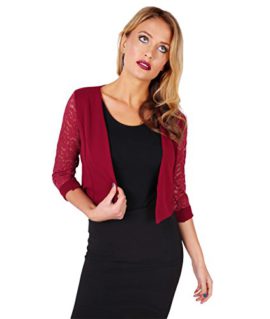 KRISP® Femmes Veste Elégante Manches 3/4 Chic Soirée KRISP® Femmes Veste Elégante Manches 3/4 Chic Soirée