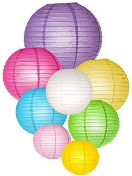 LIHAO Lampion Papier Lanterne Papier Boule Blanc pour Décoration de Mariage, Maison, Noël, Fête etc.(Lot de 10pcs) LIHAO Lampion Papier Lanterne Papier Boule Blanc pour Décoration de Mariage, Maison, Noël, Fête etc.(Lot de 10pcs)