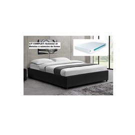 LIT COMPLET SAGA 140x190cm avec coffre+ Matelas Essentiel mémoire de forme LIT COMPLET SAGA 140x190cm avec coffre+ Matelas Essentiel mémoire de forme 2