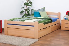 Lit d’adolescents « Easy Sleep® » K4 120×200 cm, incl. 2 tiroirs et 1 panneau de masquage bois d’hêtre massif naturel Lit d’adolescents « Easy Sleep® » K4 120×200 cm, incl. 2 tiroirs et 1 panneau de masquage bois d’hêtre massif naturel 2