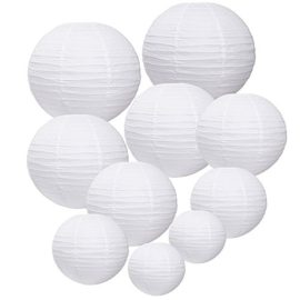 Outus Lanterne Blanche à Papier Rond Lampe pour Anniversaire Décorations de Mariage Décorations Artisanales, 10 Pièces Outus Lanterne Blanche à Papier Rond Lampe pour Anniversaire Décorations de Mariage Décorations Artisanales, 10 Pièces