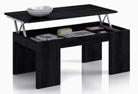 Table Basse à Plateau Relevable coloris noir Malla – Dim : 100 x 50 x 42 cm -PEGANE- Table Basse à Plateau Relevable coloris noir Malla – Dim : 100 x 50 x 42 cm -PEGANE-