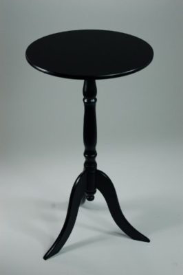 Table d’appoint en bois rond et noir. Table d’appoint en bois rond et noir. 2