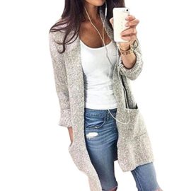 YOUJIA-Femmes-Casual-Mi-longue-Manche-longue-Tricot-Chandail-Cardigans-Pull-Sweaters-0