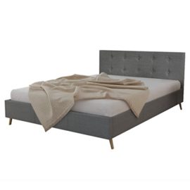 vidaXL Lit en bois 200 x 140 cm avec revÃªtement tissu gris clair vidaXL Lit en bois 200 x 140 cm avec revÃªtement tissu gris clair 3