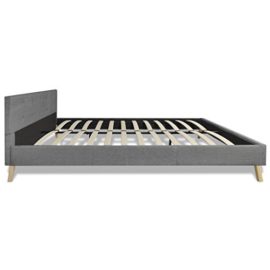 vidaXL Lit en bois 200 x 140 cm avec revÃªtement tissu gris clair vidaXL Lit en bois 200 x 140 cm avec revÃªtement tissu gris clair 6