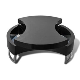 vidaXL Table basse pivotante en MDF noire brillante laquÃ©e vidaXL Table basse pivotante en MDF noire brillante laquÃ©e 5