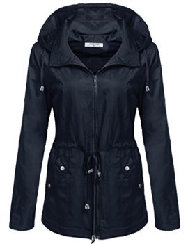 ANGVNS Manteau Veste de Pluie Femme Imperméable Capuche Casual Blouson Parka ANGVNS Manteau Veste de Pluie Femme Imperméable Capuche Casual Blouson Parka