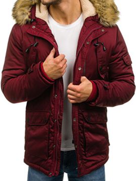 BOLF–Veste-dhiver–Parka–fermeture-clair–avec-capuche–Fourrure–Blouson–Homme-4D4-0