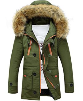 Brinny Homme Hiver Long Manteau à Capuche Col de Fourrure Épaisse Chaud Hoodies Parka Blouson Pardessus Duvet Coton Veste Army Vert/Noir/Bleu Foncé 6 Taille Brinny Homme Hiver Long Manteau à Capuche Col de Fourrure Épaisse Chaud Hoodies Parka Blouson Pardessus Duvet Coton Veste Army Vert/Noir/Bleu Foncé 6 Taille 2