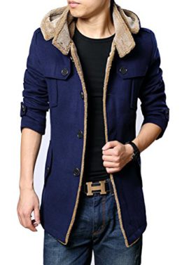 Brinny Veste homme Parka épaissi fourrure faux intérieur veston d’hiver chaud manteau trench avec capuche Brinny Veste homme Parka épaissi fourrure faux intérieur veston d’hiver chaud manteau trench avec capuche 2