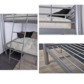 Colosse lit adulte superposé en métal 140×190 cm + sommiers – laqué gris argenté Colosse lit adulte superposé en métal 140×190 cm + sommiers – laqué gris argenté 5