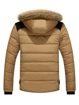 Doudoune homme manches longues à capuche amovible avec bord en fausse fourrurre amovible pour l’hiver Doudoune homme manches longues à capuche amovible avec bord en fausse fourrurre amovible pour l’hiver 5