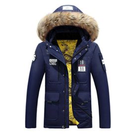 Jitong Homme Doudoune Manches Longues à Capuche Fausse Fourrure Manteau Blouson Veste Parka Jitong Homme Doudoune Manches Longues à Capuche Fausse Fourrure Manteau Blouson Veste Parka