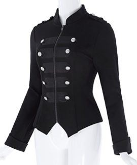 Kate-Kasin-Veste-Militaire-Dcore-par-Boutons–Manches-Longues-Gothique-Steampunk-Blouson-Noir-Femme-0-0