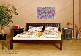 Lit-160×200-Bois-massif-dacacia-laqu-Nougat-Style-colonial-OXFORD-229-0-2