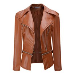 NiSeng Femme Veste En Cuir Blousons Fermeture Éclair Manteau à Court Veste Veste Moto Slim Fit Biker Courte Veste NiSeng Femme Veste En Cuir Blousons Fermeture Éclair Manteau à Court Veste Veste Moto Slim Fit Biker Courte Veste