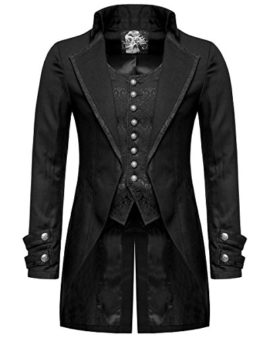 Punk Rave hommes gothique Matinée veste queue de pie noir steampunk victorien mariage Punk Rave hommes gothique Matinée veste queue de pie noir steampunk victorien mariage