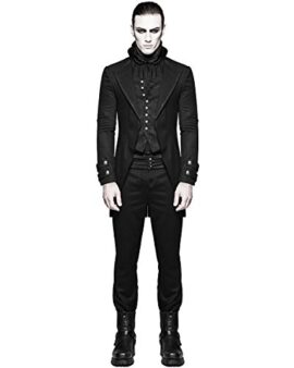 Punk Rave hommes gothique Matinée veste queue de pie noir steampunk victorien mariage Punk Rave hommes gothique Matinée veste queue de pie noir steampunk victorien mariage 6