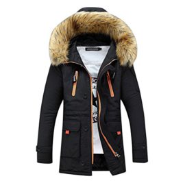 SaiDeng-Homme-Veste--Capuche-Hiver-Manteau-Blouson-Chaud-Parka-Veston-Hoodie-Fourrure-Artificiel-Long-0