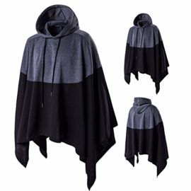 Sunenjoy-Hommes-Manteau-Irrgulire-Patchwork-Manches-de-chauve-souris-en-vrac-capuche-Poncho-Cap-Manteau-0-0