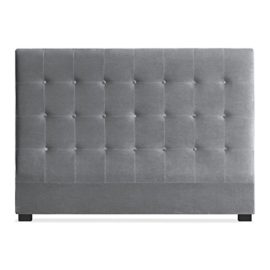 Tte-de-lit-Luxor-160cm-Velours-Argent-0