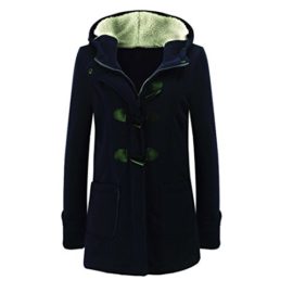 Vertvie Femme Manteaux à Capuche Bouton Corne Blouson Veste Jacket Fleece Épais Casual Hiver Chaud Vertvie Femme Manteaux à Capuche Bouton Corne Blouson Veste Jacket Fleece Épais Casual Hiver Chaud