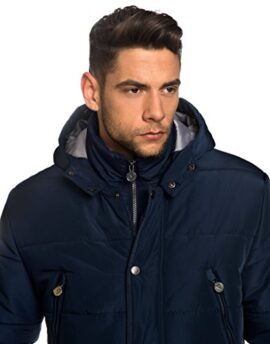 Vincenzo Boretti Homme Manteau d’hiver avec col montant, pelage détacheable et cordon de serrage Vincenzo Boretti Homme Manteau d’hiver avec col montant, pelage détacheable et cordon de serrage 5