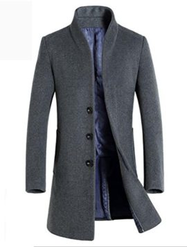 Vogstyle-Homme-Manteau-De-Laine-Simple-Boutonnage-Hiver-0