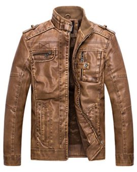 Wantdo-Homme-Blouson-en-Cuir-Col-Montant-0-0