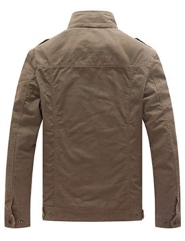 WenVen Homme Blouson Léger en Coton Veste Militaire Style Classique Armée Automne WenVen Homme Blouson Léger en Coton Veste Militaire Style Classique Armée Automne 4