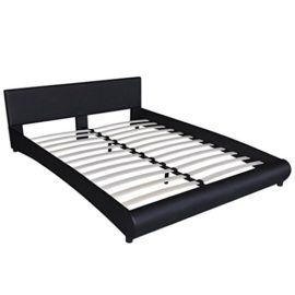 vidaXL Lit en cuir artificiel 180 x 200 cm avec bande LED Noir + Matelas vidaXL Lit en cuir artificiel 180 x 200 cm avec bande LED Noir + Matelas 5