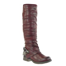 Angkorly-Chaussure-Mode-Botte-motard-cavalier-femme-trss-clout-boucle-Talon-bloc-3-CM-Intrieur-Fourre-0