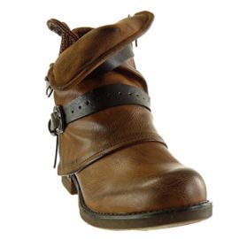 Angkorly-Chaussure-Mode-Bottine-motard-cavalier-couverte-femme-trss-lanire-clout-Talon-haut-bloc-35-CM-Intrieur-Fourre-0-3