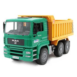 BRUDER-02765-Camion-benne-MAN-Vert-Jaune-0-2