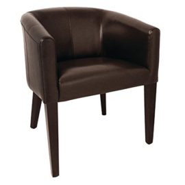 Boléro ce593 Tub Fauteuil en cuir PU, marron foncé Boléro ce593 Tub Fauteuil en cuir PU, marron foncé