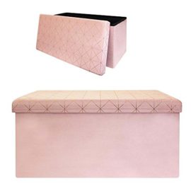 Coffre-de-rangement-pliable-Losange-rose-0