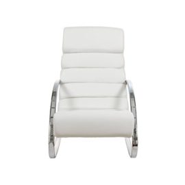 Fauteuil à bascule blanc cuir synthétique Fauteuil à bascule blanc cuir synthétique 4