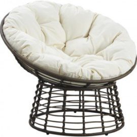 Fauteuil-Papasan-en-polyrsine-et-acier-Ecru-Chocolat-0