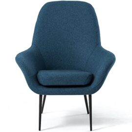 Fauteuil design contemporain VICK en tissus bleu foncé Fauteuil design contemporain VICK en tissus bleu foncé 3