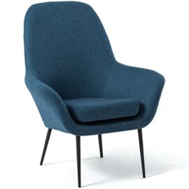 Fauteuil design contemporain VICK en tissus bleu foncé Fauteuil design contemporain VICK en tissus bleu foncé