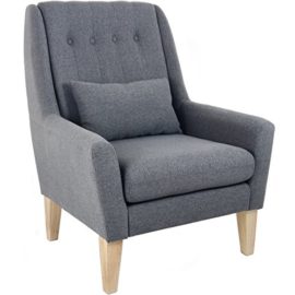 Fauteuil design scandinave BJORG en tissus gris Fauteuil design scandinave BJORG en tissus gris 2