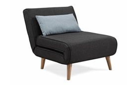 Fauteuil scandinave convertible en tissu noir Fauteuil scandinave convertible en tissu noir