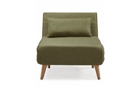 Fauteuil scandinave convertible en tissu vert Fauteuil scandinave convertible en tissu vert 3